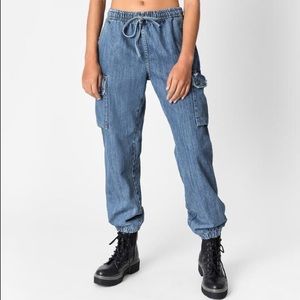 NWT Carmar LF denim baggy denim cargo jean jogger